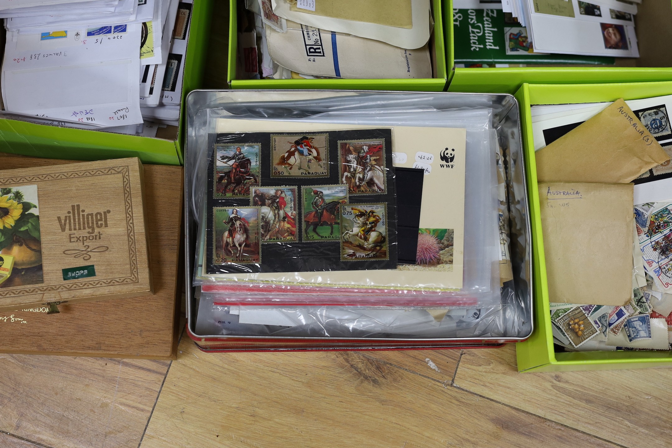 A collection of loose stamps
